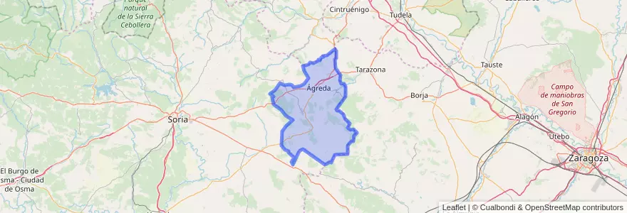Mapa de ubicacion de Comarca del Moncayo.