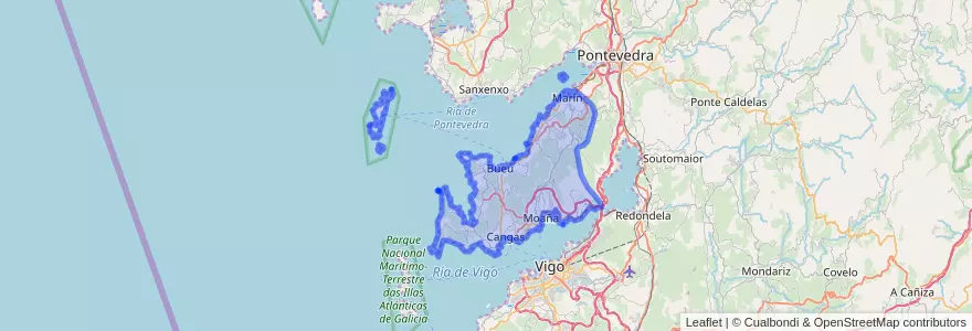 Mapa de ubicacion de O Morrazo.