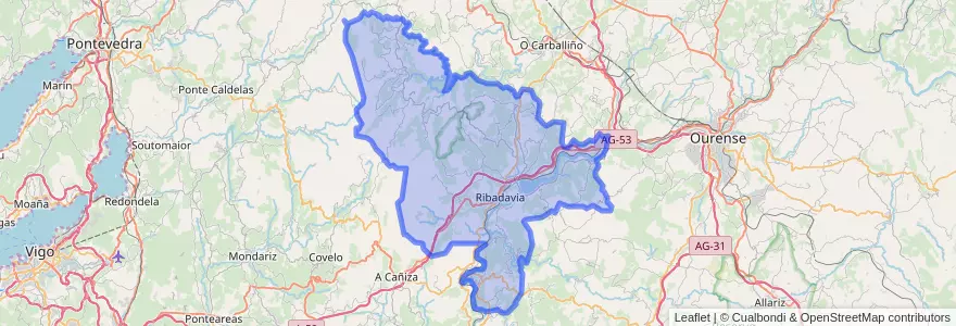 Mapa de ubicacion de O Ribeiro.