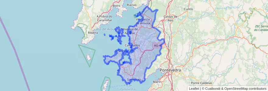 Mapa de ubicacion de O Salnés.