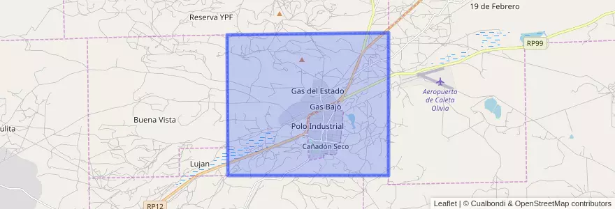 Mapa de ubicacion de Comisión de Fomento de Cañadón Seco.