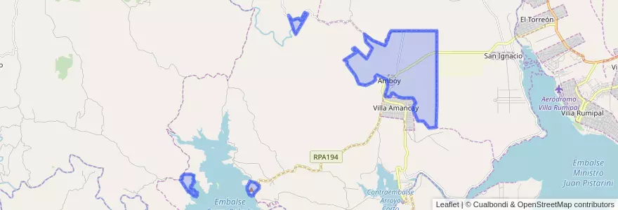 Mapa de ubicacion de Comuna de Amboy.