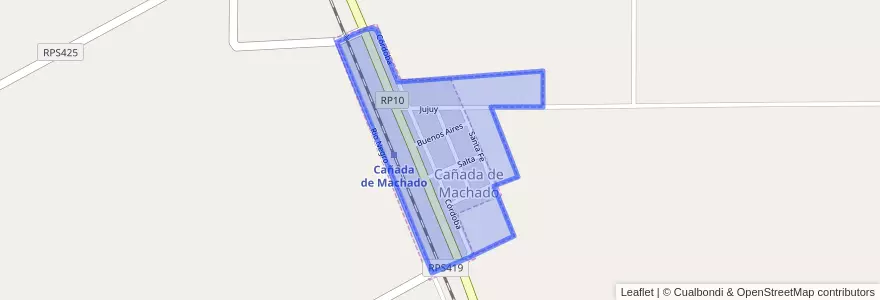 Mapa de ubicacion de Comuna de Cañada de Machado.
