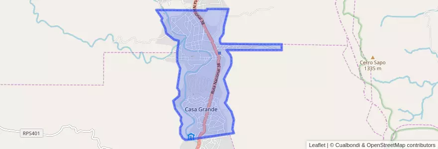 Mapa de ubicacion de Comuna de Casa Grande.