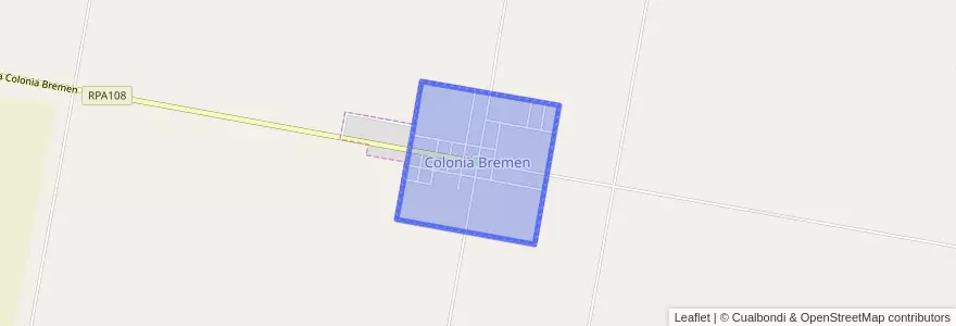 Mapa de ubicacion de Comuna de Colonia Bremen.
