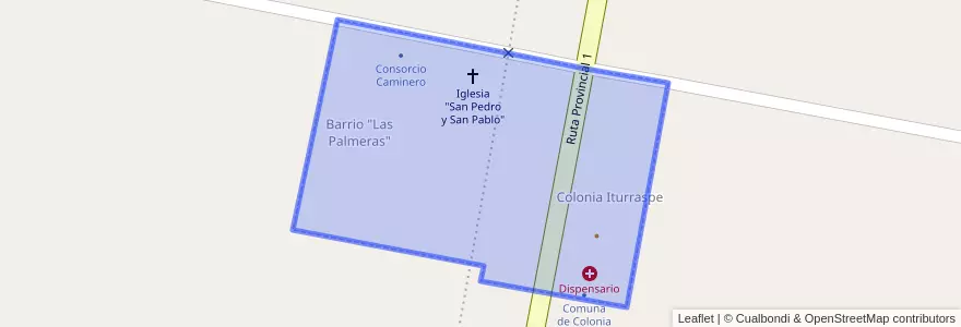 Mapa de ubicacion de Comuna de Colonia Iturraspe.