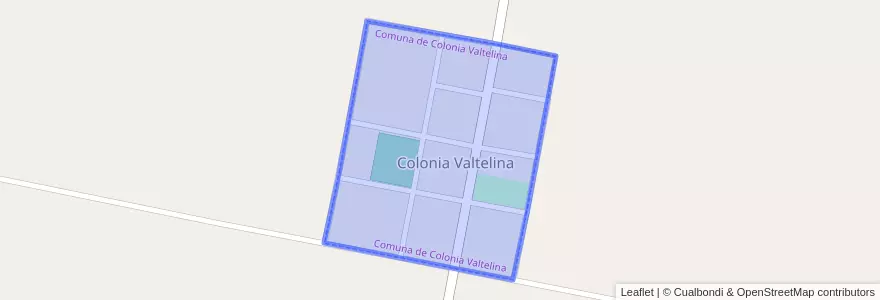 Mapa de ubicacion de Comuna de Colonia Valtelina.