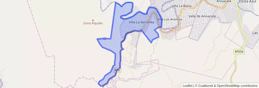 Mapa de ubicacion de Comuna de La Serranita.