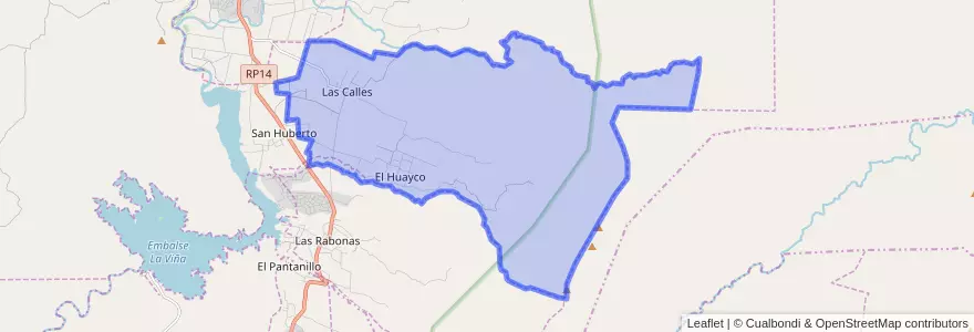 Mapa de ubicacion de Comuna de Las Calles.