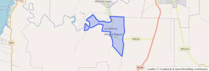Mapa de ubicacion de Comuna de Los Molinos.