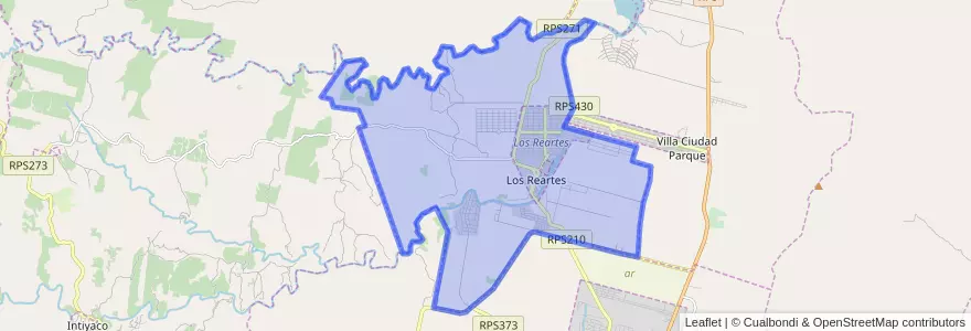 Mapa de ubicacion de Comuna de Los Reartes.