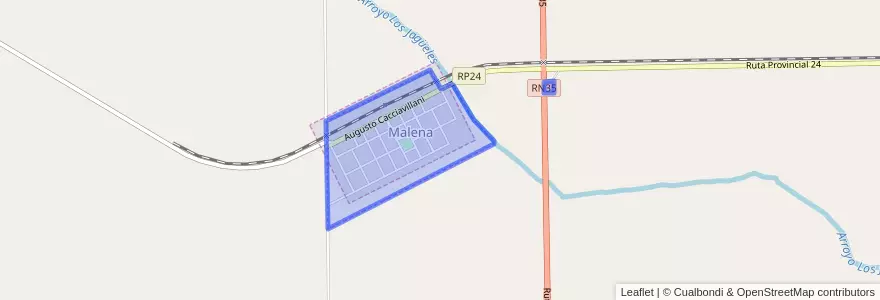 Mapa de ubicacion de Comuna de Malena.