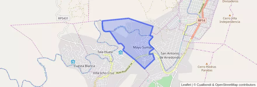 Mapa de ubicacion de Comuna de Mayu Sumaj.