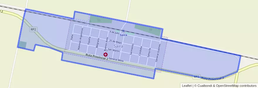 Mapa de ubicacion de Comuna de Saira.