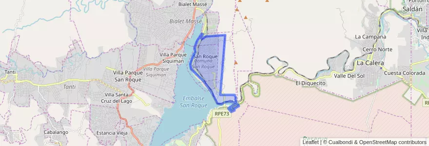 Mapa de ubicacion de Comuna de San Roque.