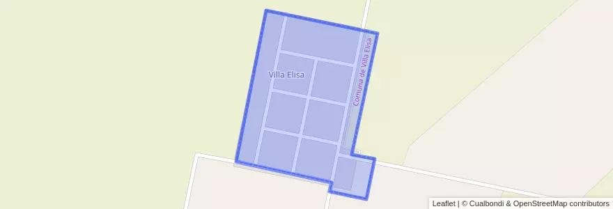 Mapa de ubicacion de Comuna de Villa Elisa.