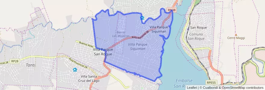Mapa de ubicacion de Comuna de Villa Parque Siquiman.