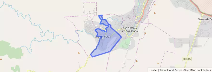 Mapa de ubicacion de Comuna de Villa Río Icho Cruz.