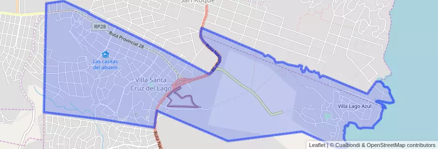 Mapa de ubicacion de Comuna de Villa Santa Cruz del Lago.