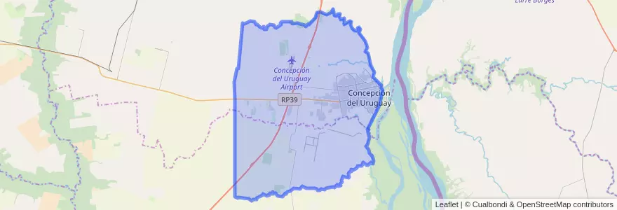 Mapa de ubicacion de Concepción del Uruguay.