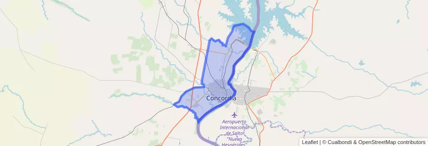 Mapa de ubicacion de Concordia.