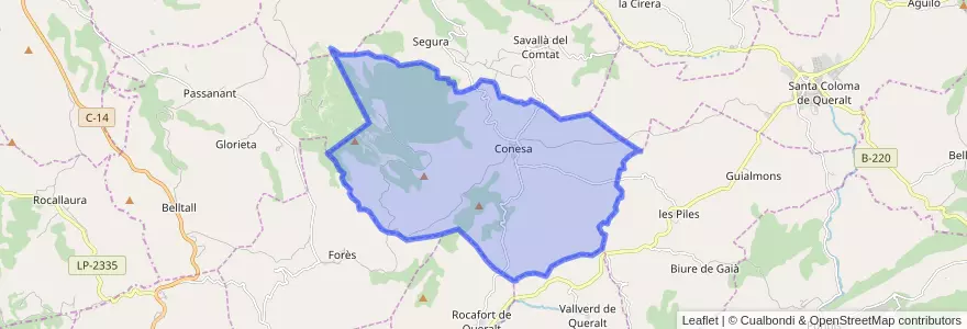Mapa de ubicacion de Conesa.