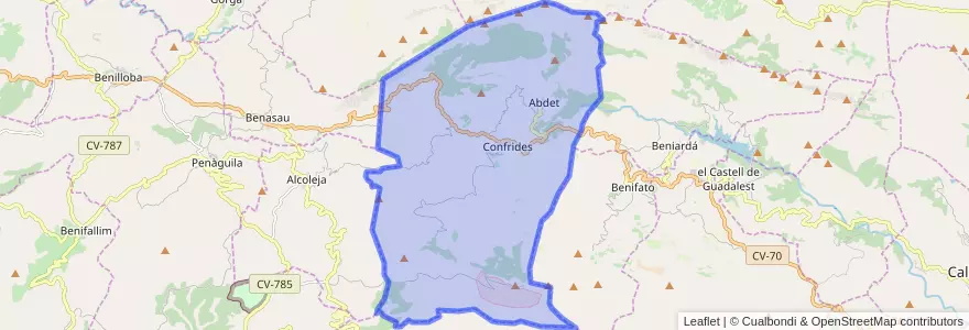 Mapa de ubicacion de Confrides.