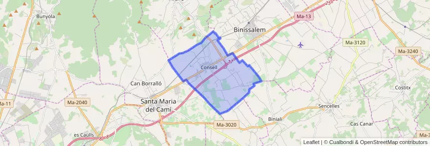 Mapa de ubicacion de Consell.