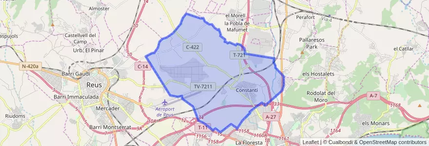 Mapa de ubicacion de Constantí.