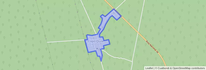 Mapa de ubicacion de Copo Quile.