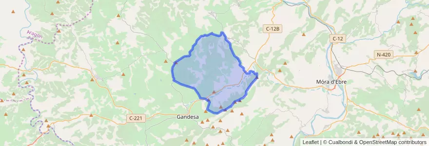 Mapa de ubicacion de Corbera d'Ebre.