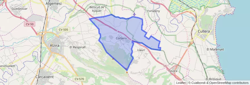 Mapa de ubicacion de Corbera.