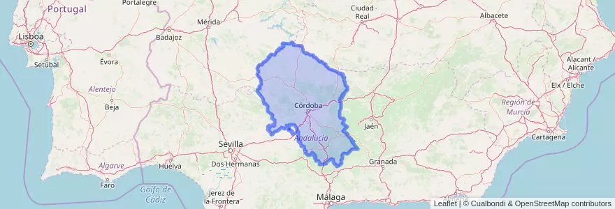 Mapa de ubicacion de Cordoue.