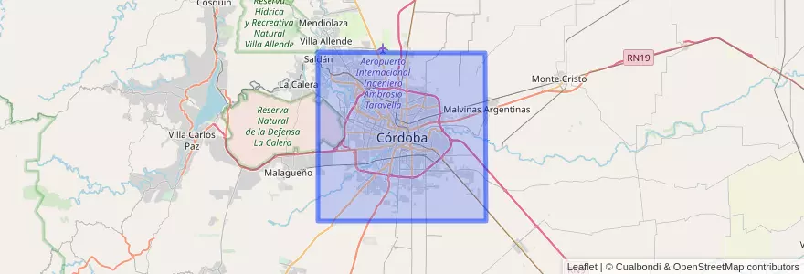 Mapa de ubicacion de Cordoba.