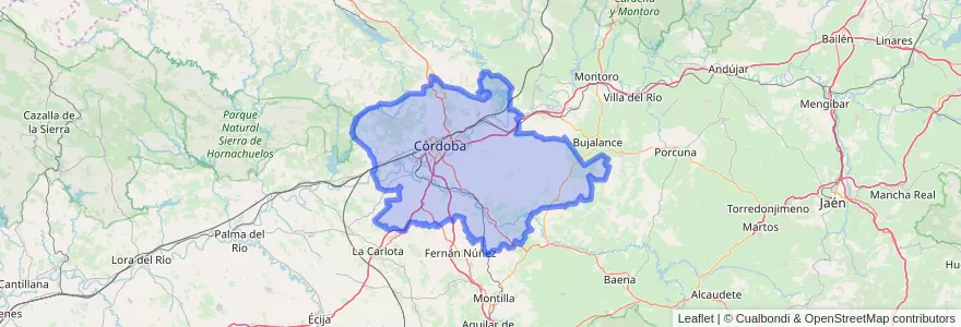 Mapa de ubicacion de Córdova.