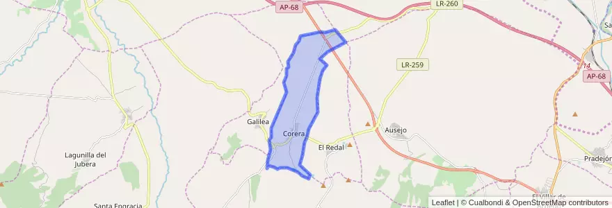 Mapa de ubicacion de Corera.
