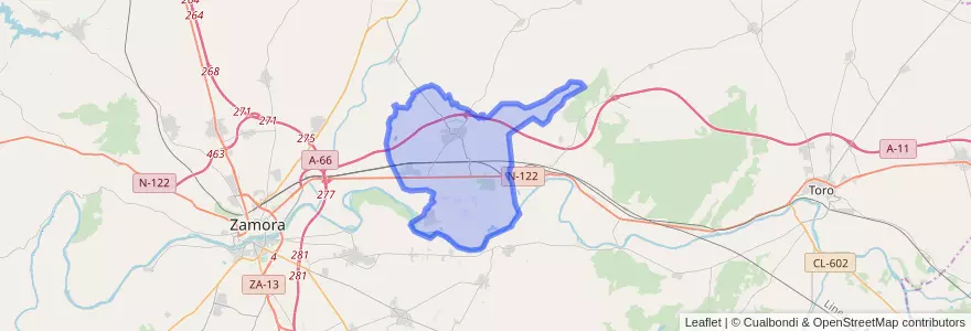 Mapa de ubicacion de Coreses.