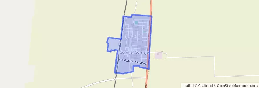Mapa de ubicacion de Coronel Cornejo.
