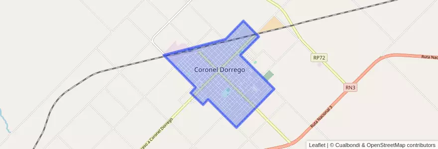 Mapa de ubicacion de Coronel Dorrego.