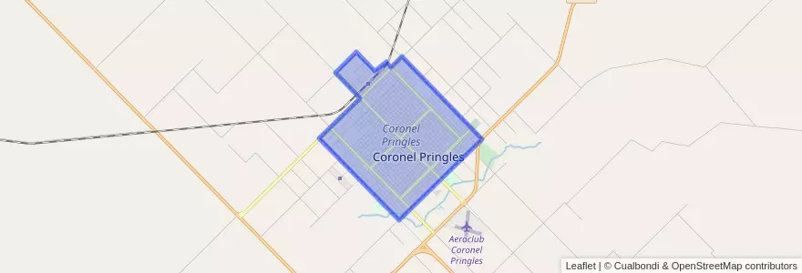 Mapa de ubicacion de Coronel Pringles.