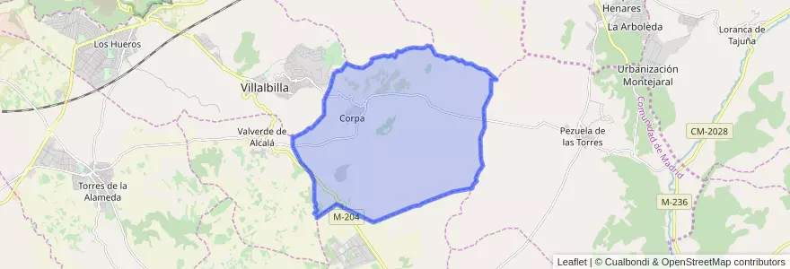 Mapa de ubicacion de Corpa.
