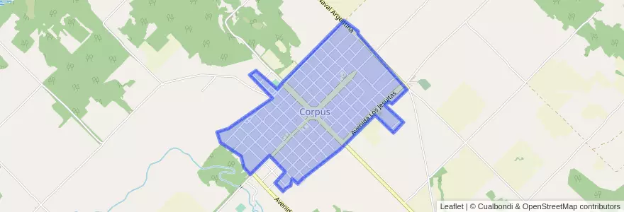 Mapa de ubicacion de Corpus Christi.