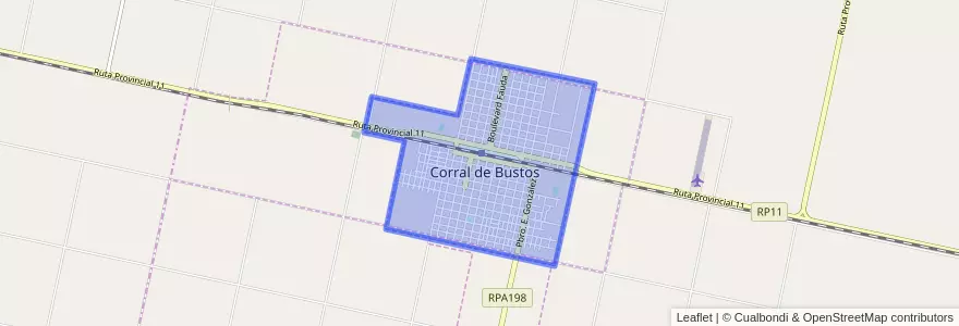 Mapa de ubicacion de Corral De Bustos.