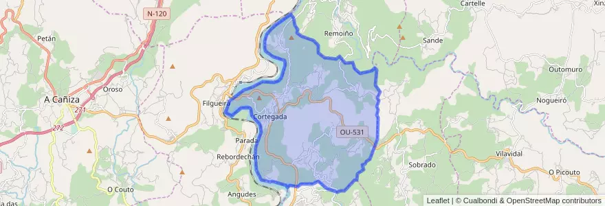 Mapa de ubicacion de Cortegada.