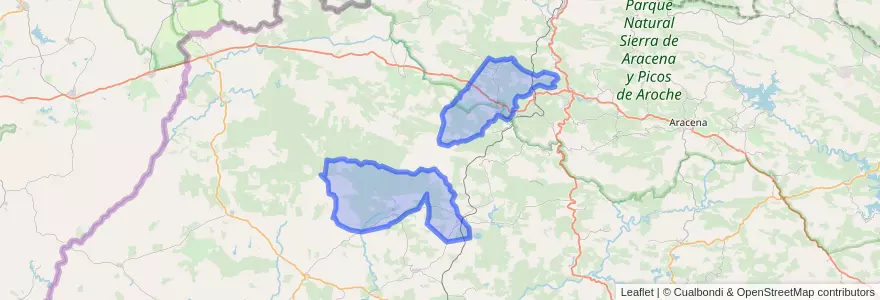 Mapa de ubicacion de Cortegana.