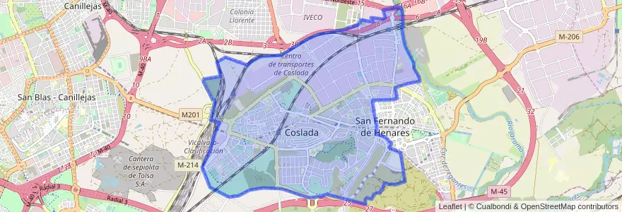 Mapa de ubicacion de Coslada.