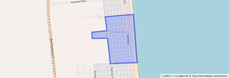 Mapa de ubicacion de Costa Azul.