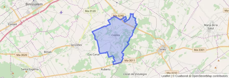 Mapa de ubicacion de Costitx.