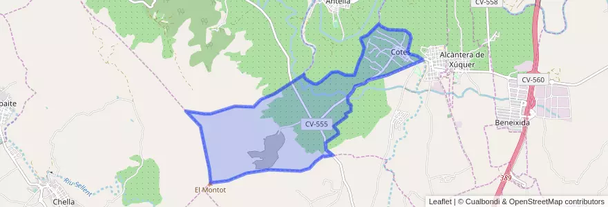 Mapa de ubicacion de Cotes.