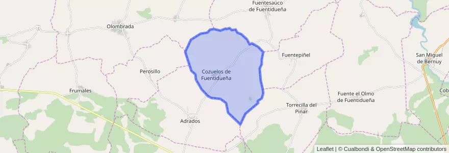 Mapa de ubicacion de Cozuelos de Fuentidueña.